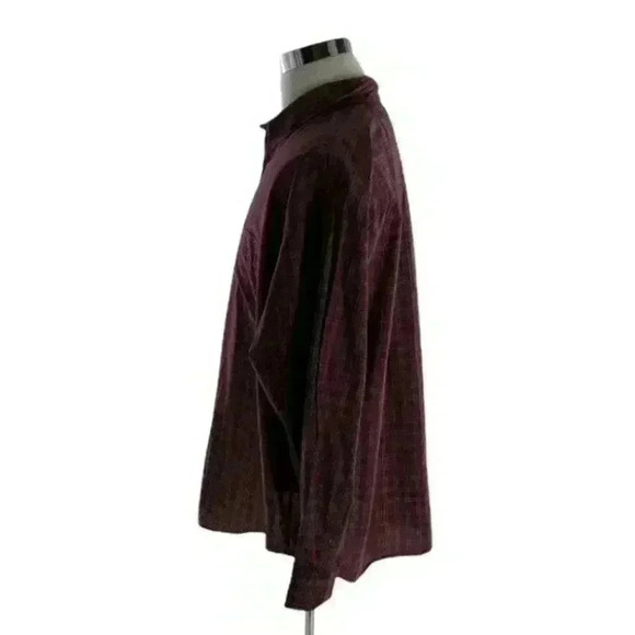 Arrow Mens Multi Maroon Plaid Wrinkle Free Long Sleeves Button Up Shirt Size XXL - Picture 2 of 4
